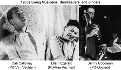 Well know Musicaians from 1930's Swing music