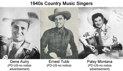 1940's The Singing Cowboys of Country and Western Well known Musicians    