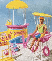 Lifeguard Stand with Wet 'N Wild Ken Doll From The 1990s