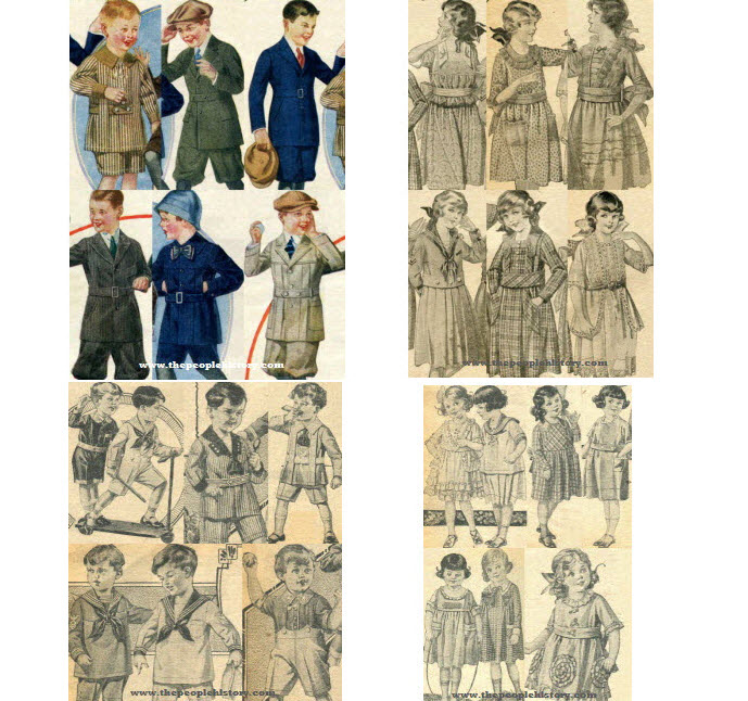 1920's 1920 and 1921 Boys and Girls Childrens Clothes Example 1
