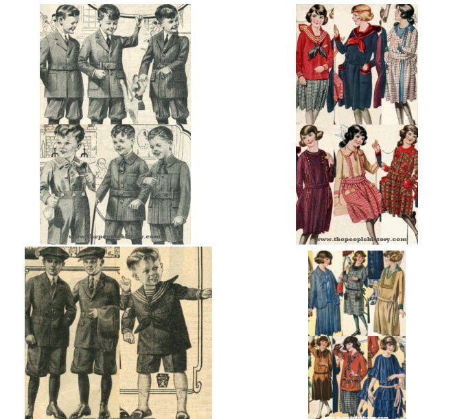  1922 and 1923 Boys and Girls Childrens Clothes 