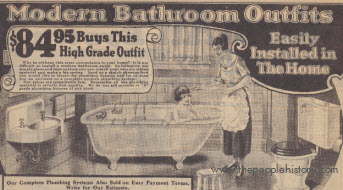 Early Twenties Bathroom Set Including Bathtub, Closet tank and Lavatory  