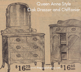 Queen Anne Style Oak Dresser and Chiffonier