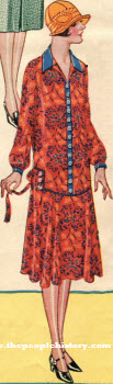 Printed All Silk Crepe Dress 1925