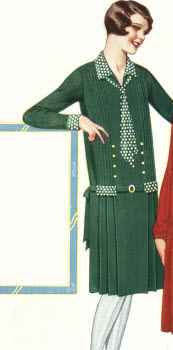 Flannel Velour Polkadot Dress 1928