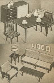 Ultra Modern Dining and Living Room Sets From The 1950s