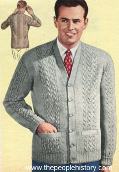 Cable Stitch Sweater Coat 1950