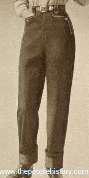 Denim Pipestem Pants 1950