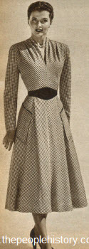 Rayon Taffeta Check Dress 1950