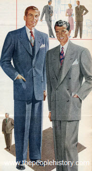 Sharkskin Fabric Suit 1950