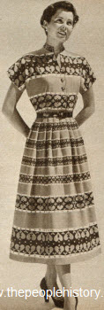Smart Print Mandarin Collar Dress 1950