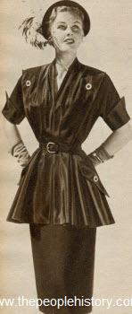1951 Crepe and Taffeta Tunic Dress