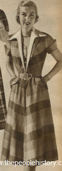 1951 Rainbow Plaid Gingham Dress