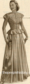 Slipper Satin Formal Gown 1951