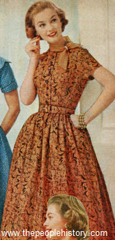 Modern Abstract Print Dress 1957