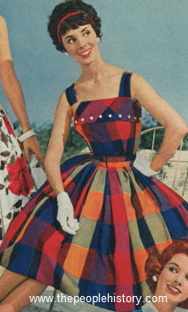 Bold Plaid Dress 1959