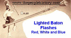 Twirling Red, White and Blue Light Up Baton From The 1960s