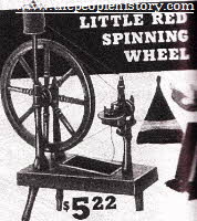 Little Red Childrens Spinning Wheel From The 1960s