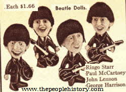 The Beatles Dolls including John, Paul, George and Ringo From The 1960s