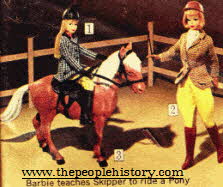 Barbie Teaching Skipper to Ride a Pony From The 1960s