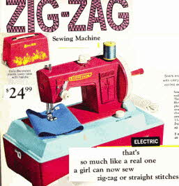 Little Girls Zig Zag Sewing Machine  From The 1960s