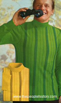 1969 Striped Mock Turtleneck Shirt