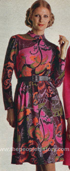 Exotic Print Dress 1972