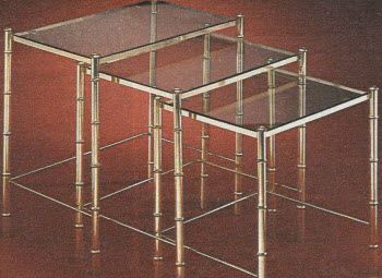 1981 Brass Bamboo Nested Tables