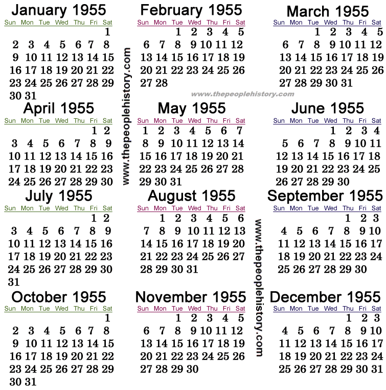 1955 Calendar