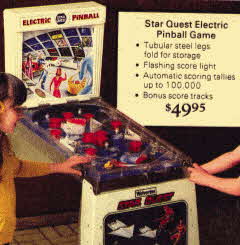 Star Quest Electric Pinball  From The 1970s