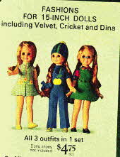 Velvet, Cricket and Dina Fashion wardrobe From the 1970s