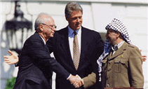 Bill Clinton, Yitzhak Rabin, and Yasser Arafat Public Domain Photo