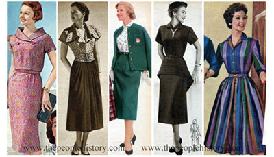 Examples of Ladies Dresses From The 1950's