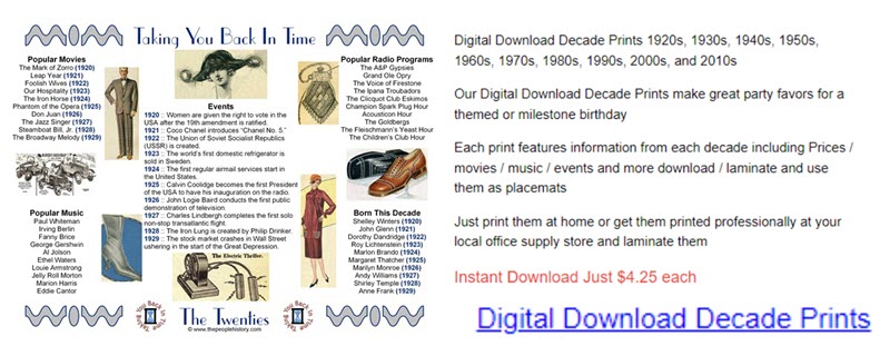 Digital Download Decade Prints