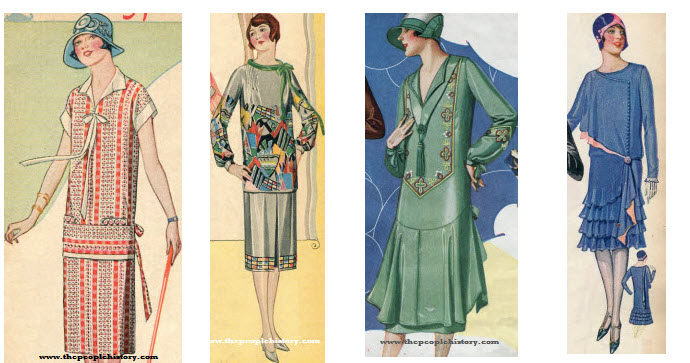 1920s Ladies Flapper  Dresses Examples