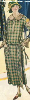 Plaid Wool Velour Dress 1923