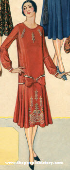 Hand-Beaded Flat Crepe Dress 1924