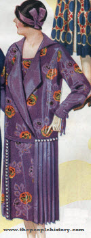 Purple Rayon Mixed Crepe Dress 1926