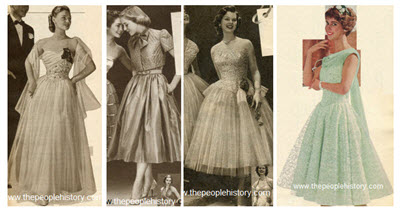 1950s Teenage Girls Formal and Prom Dress Wear Examples