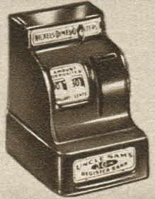 3-Coin Register Bank From The 1950s