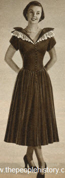 Black Rayon Velvet Dress 1950