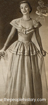 1950 Marquisette Taffeta Gown