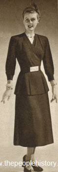 Rayon Alpaca Surplice Dress 1950