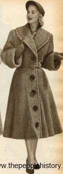 Belted Poodle Cloth Coat 1952