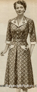 Colorful Print Dress 1952