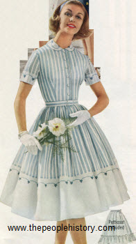 Blue and White Stripe Dress 1959