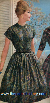 1960 Medieval Print Dress