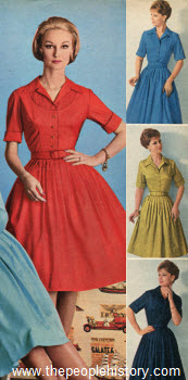 1961 Tucked Bib Shirtdress