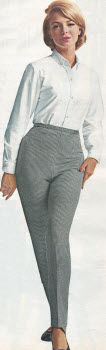1963 Checked Wool Stretch Pants