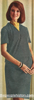 1965 Slick Striped Two Piece Dress